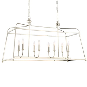 Onslow Pleasant - Eight Light Chandelier - No Shades in Classic Style - 42 Inches Wide by 25 Inches High - 1146832