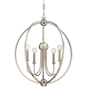 Onslow Pleasant - Five Light Chandelier - No Shades in Classic Style - 22.5 Inches Wide by 26.5 Inches High - 1149390