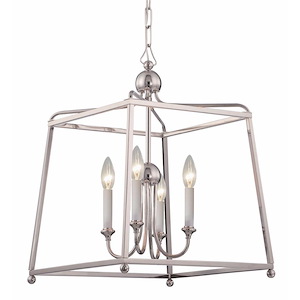 Onslow Pleasant - Four Light Chandelier - No Shades in Classic Style - 16 Inches Wide by 21 Inches High - 1147082