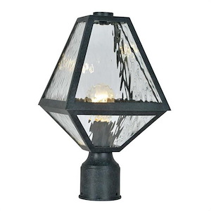 Angus Manor - One Light Outdoor Post Lantern in Minimalist Style - 8 Inches Wide by 15.5 Inches High