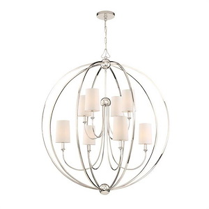 Onslow Pleasant - Eight Light 2-Tier Chandelier with Silk Fabric Shades in Classic Style - 40 Inches Wide by 46 Inches High - 1150427