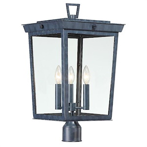 Winton Poplars - 3 Light Outdoor Post Lantern in Minimalist Style - 12 Inches Wide by 22.25 Inches High