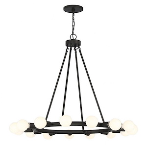 Palmers Lawns - 15 Light Chandelier in Minimalist Style - 28 Inches Wide by 30 Inches High - 1149575
