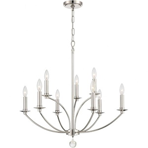 Preston Ride - 9 Light Chandelier In Traditional Style-29 Inches Tall and 28 Inches Wide - 1281274