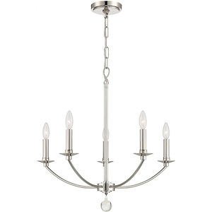 Preston Ride - 5 Light Chandelier In Traditional Style-24 Inches Tall and 23 Inches Wide - 1281227