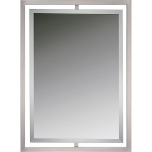 Vintage Rectangular Wall Decor Mirror with Beveled Edge and Floating Frame 24 inches W x 32 inches H