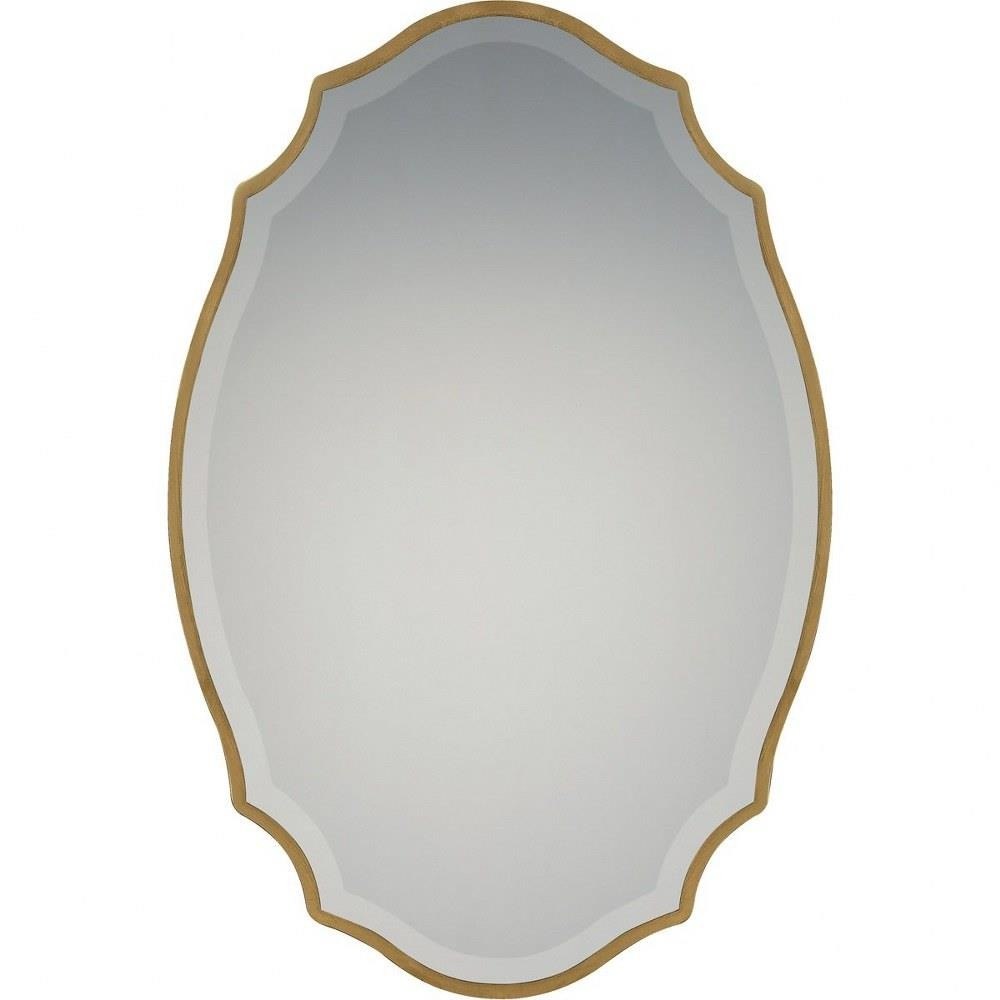 Bailey Street Home 71-BEL-2289348 Rustic Vintage Wall Decor Mirror in Gold Leaf Finish with Scalloped Arch Frame 24 inches W x 36 inches H