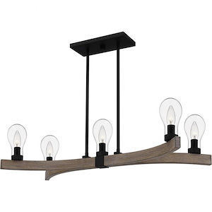 Randolph Hills - 5 Light Outdoor Linear Chandelier In Farmhouse Style-7.75 Inches Tall and 32 Inches Wide - 1246970