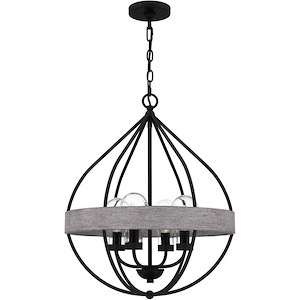 Fir Leaze - 4 Light Outdoor Pendant In Farmhouse Style-24.25 Inches Tall and 19.5 Inches Wide