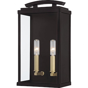 Mitschell - 2 Light Outdoor Wall Lantern In Traditional Style-14.75 Inches Tall and 8 Inches Wide - 1247057
