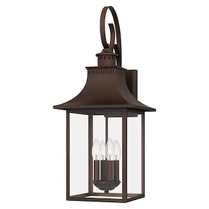 Bath Ridings - 4 Light Outdoor Wall Lantern In Traditional Style-28 Inches Tall and 12 Inches Wide