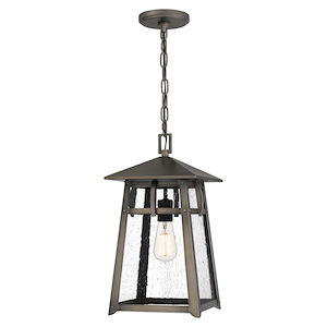 Canal Glebe - 1 Light Outdoor Hanging Lantern In Transitional Style-17 Inches Tall and 9 Inches Wide made with Coastal Armour - 1247697