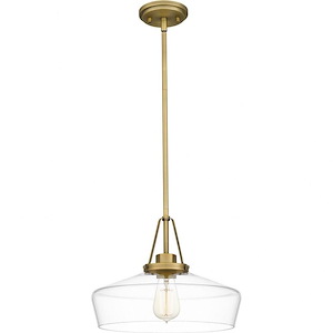 Hadleigh Pleasant - 1 Light Pendant In Transitional Style-11.25 Inches Tall and 14 Inches Wide - 1281252