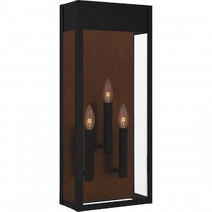 Fford Cilgwyn - 3 Light Outdoor Wall Lantern In Modern Style-24 Inches Tall and 10 Inches Wide