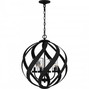 Pippin Oak - 4 Light Outdoor Pendant-23 Inches Tall and 19.5 Inches Wide