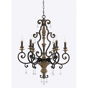 Traditional Six Light Chandelier in Heirloom Finish - 1247122