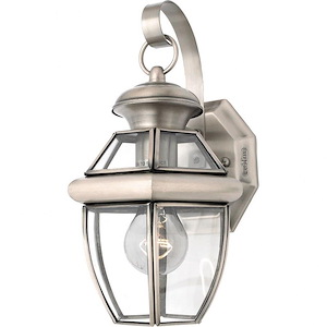 Classic 1-Light Small Wall Lantern Outdoor Décor with Clear Beveled Glass 6.75 inches W x 7 inches H - 1247243