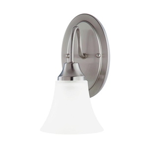 1 Light Traditional Wall Sconce with Bell Satin Etched Glass-10.25 Inches H by 5.25 Inches W - 1248310