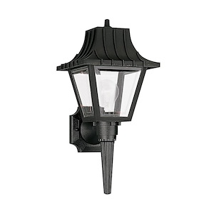 One Light Outdoor Wall Lantern In Black With Clear Beveled&#194;&#160;Acrylic Made Of Polypropylene-Size W8 H17 1/2 E8 1/2