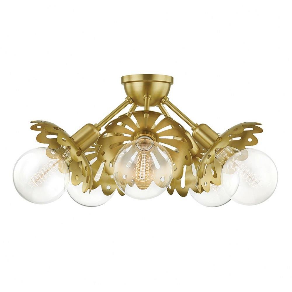 Bailey Street Home 735-BEL-3371025 Ainsdale Mews-Five Light Semi Flush in Style-24 Inches Wide by 10.5 Inches High