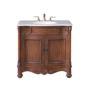 Burns Garden - 36 Inch 2 Drawer Rectangle Single Bathroom Vanity Sink Set - 1300358