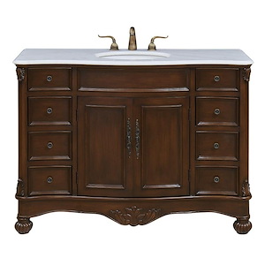 Burns Garden - 48 Inch 6 Drawer Rectangle Single Bathroom Vanity Sink Set - 1300222