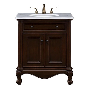 King Esplanade - 30 Inch 1 Drawer Rectangle Single Bathroom Vanity Sink Set