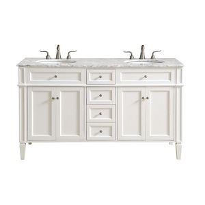 Charles Hollies - 60 Inch 4 Drawer Double Rectangle Bathroom Vanity Sink Set - 1300347