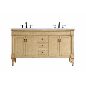 Fairview Firs - 60 Inch 3 Drawer Double Bathroom Vanity Sink Set