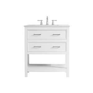 County Hill - 30 Inch 2 Drawer Single Single Bathroom Vanity Sink Set - 1300350