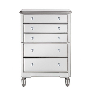 Back Aston View - 5 Drawer Cabinet In Back Aston Viewrary Style-49 Inches Tall and 16 Inches Wide - 1302756
