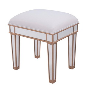 Back Aston View - Dressing Stool In Back Aston Viewrary Style-18 Inches Tall and 14 Inches Wide