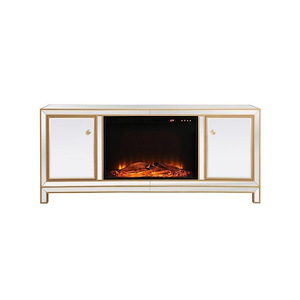 Loxley South - TV Stand with Fireplace In Modern Style-26 Inches Tall and 18 Inches Wide - 1302896