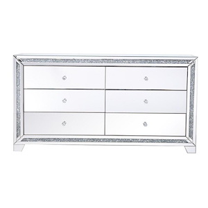 Warren Gait - 6 Drawer Mirrored Cabinet In Contemporary Style-31.5 Inches Tall and 18 Inches Wide - 1302949