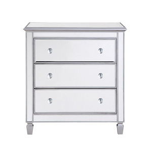 Back Aston View - 3 Drawer Bedside Cabinet In Back Aston Viewrary Style-32 Inches Tall and 18 Inches Wide - 1302884