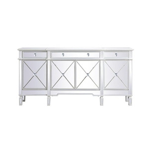 Back Aston View - Mirrored Credenza In Back Aston Viewrary Style-36 Inches Tall and 14 Inches Wide - 1302758