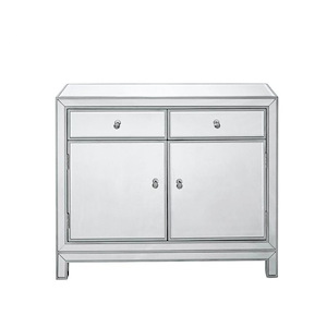 Loxley South - 2 Drawers 2 Doors Nightstand In Modern Style-32 Inches Tall and 12 Inches Wide - 1303006