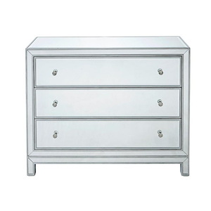Loxley South - 3 Drawers Mirrored Cabinet In Modern Style-32 Inches Tall and 16 Inches Wide - 1303003