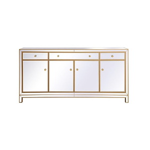Loxley South - Mirrored Credenza In Modern Style-36 Inches Tall and 15.75 Inches Wide - 1302762
