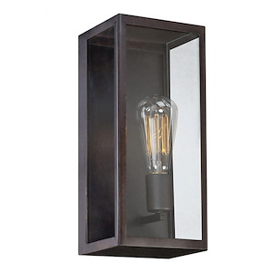 1-Light Outdoor Wall Sconce with Clear Glass - 12 x 6 inches - Outdoor &amp; Landscape
