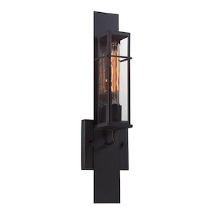 1-Light Outdoor Wall Sconce with Clear Glass - 19 x 5 inches - Outdoor &amp; Landscape