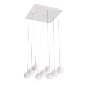Contemporary 9-Light LED Chandelier with Frosted Acrylic - 4 x 18.5 inches - Chandeliers - 1249853