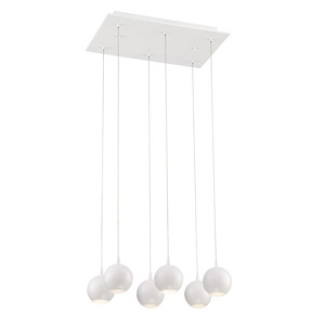 Contemporary 6-Light LED Chandelier with Frosted Acrylic - 4 x 11.5 inches - Chandeliers - 1249795