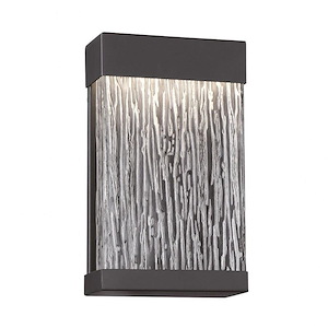 Small LED Surface Mount with Black Wood Grain Glass - 11.375 x 6.875 inches - Outdoor &amp; Landscape