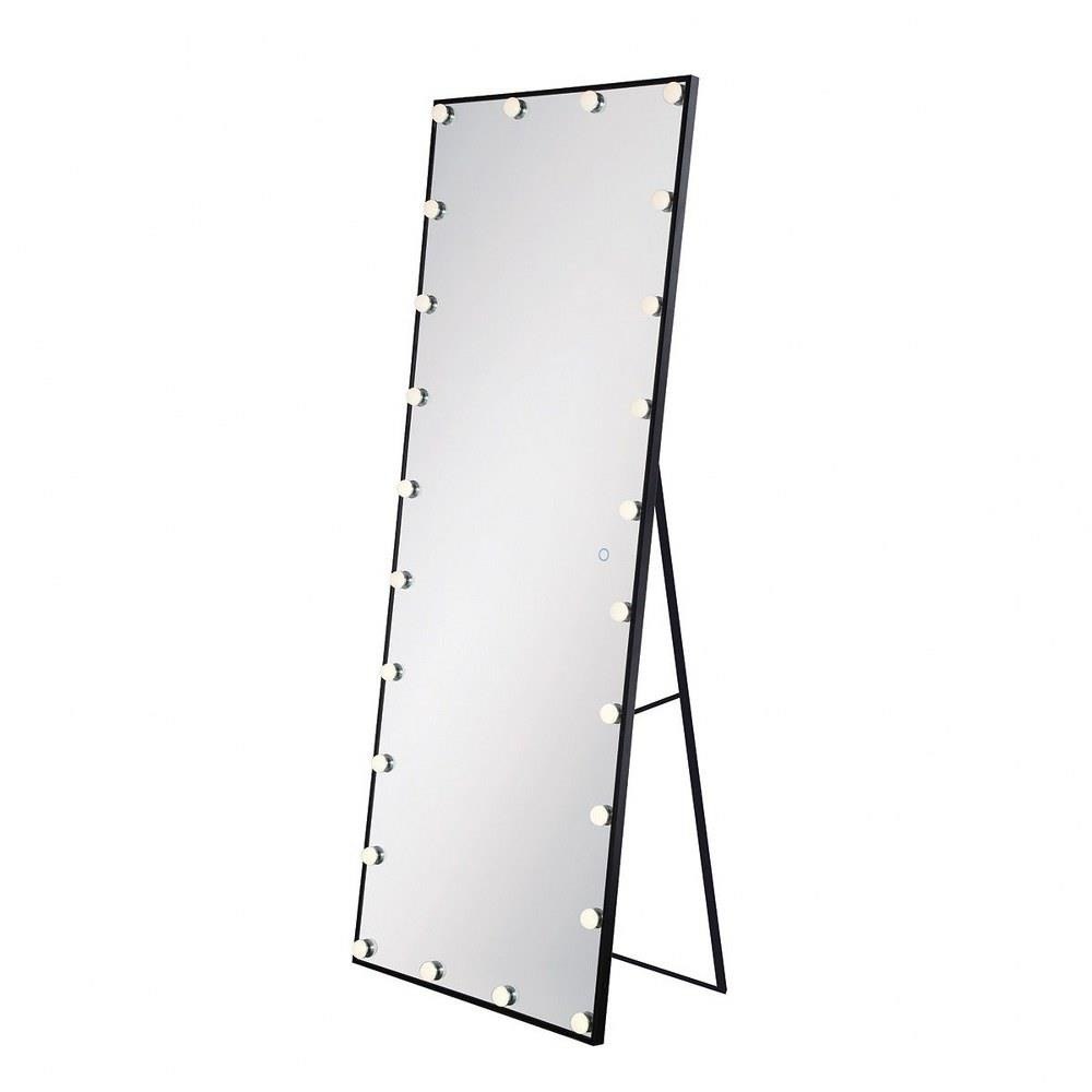 Bailey Street Home 79-BEL-3109409 Rectangular Dimmable LED Standing Mirror with Touch Sensor Switch and Round Bulb on Frame 24 inches W x 65 inches H