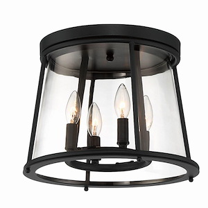 Gas Terrace - 4 Light Outdoor Flush Mount in Transitional Style 10.5 Inches Tall and 14 Inches Wide - 1250703