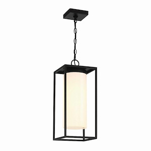 Newbury Garth - 1 Light Outdoor Pendant in Modern Style 18.75 Inches Tall and 8 Inches Wide - 1250799