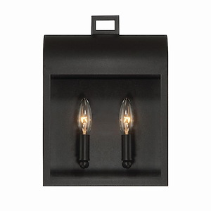 Muir Fields - 2 Light Outdoor Wall Mount in Colonial Style 14 Inches Tall and 10 Inches Wide