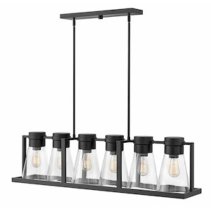 Denman Street West - 6 Light Linear Chandelier in Industrial Style - 43.75 Inches Wide by 11.25 Inches High - 1251262