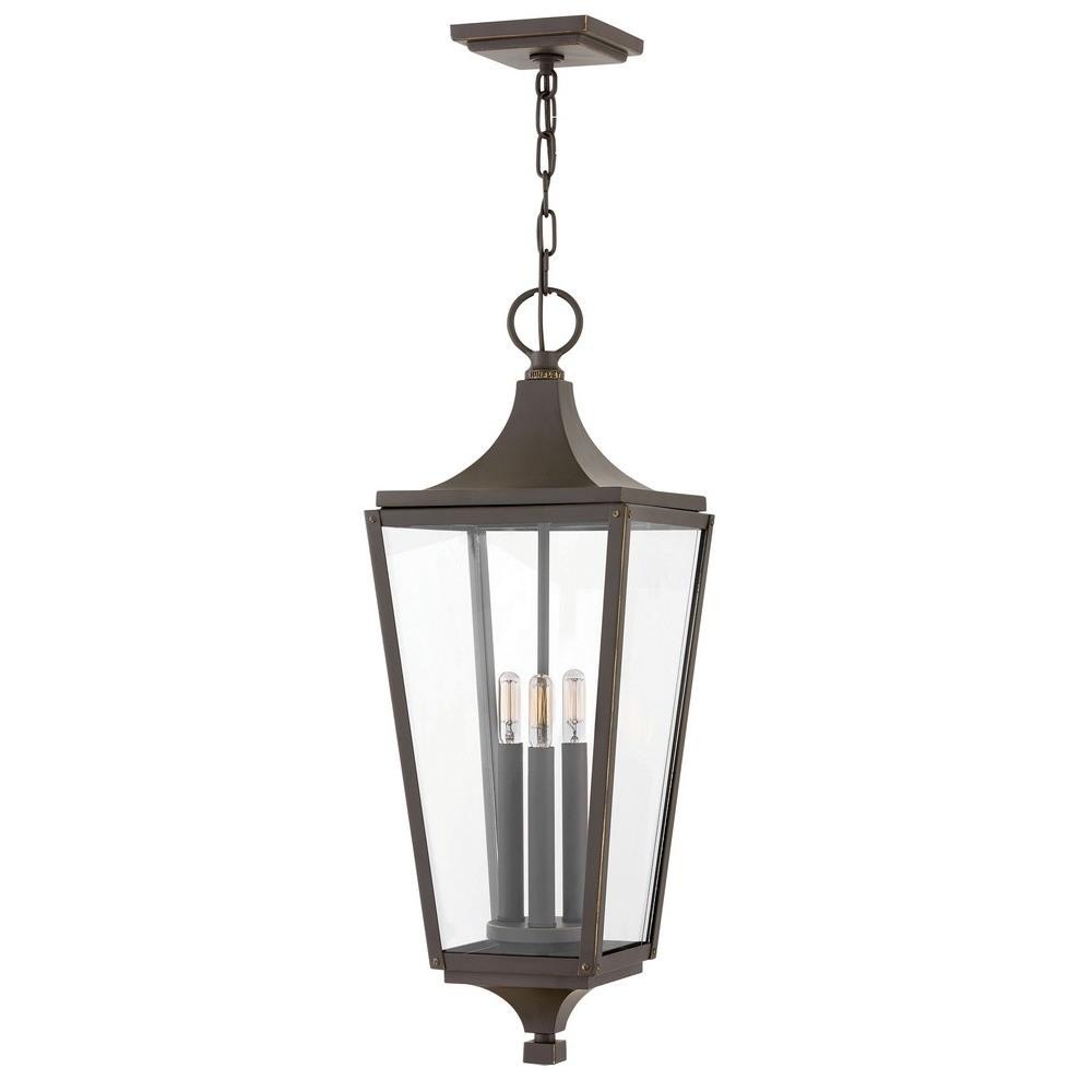 Bailey Street Home 81-BEL-2759937 Bell Terrace - 3 Light Outdoor Hanging Lantern in Traditional Style - 9.25 Inches Wide by 26.25 Inches High